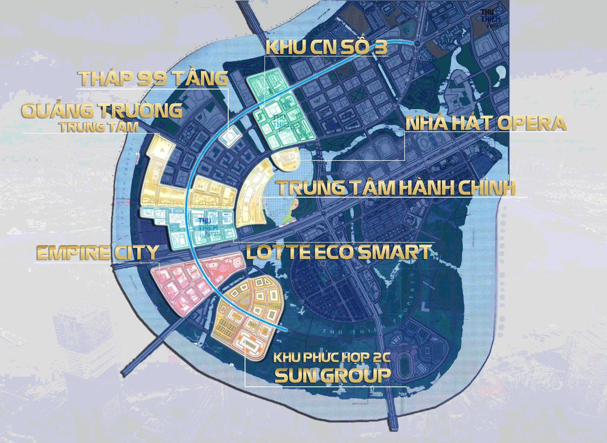 Vị trí Sun Group Thủ Thiêm